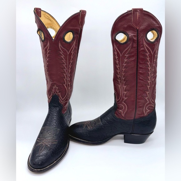 VGT. TONY LAMA Two-Tone Western Women’s Knee Length Leather Boots Size: 7D - Picture 4 of 6